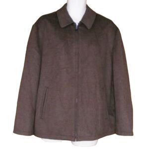 IKE BEHAR Jacket,  L, Brown Wool Blend, Zipper front, Collar, Long sleeves